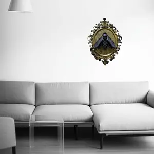 Gothic Moth Frame Decorative Pendant, Gothic Wall Art Moody Wall Art, Witchcraft Wall Art Aesthetics Vintage Decorative Wall Sculpture Moody And Ghost Decoration With Witchcraft Poster Ornaments Room Artistic Print Photo Golden