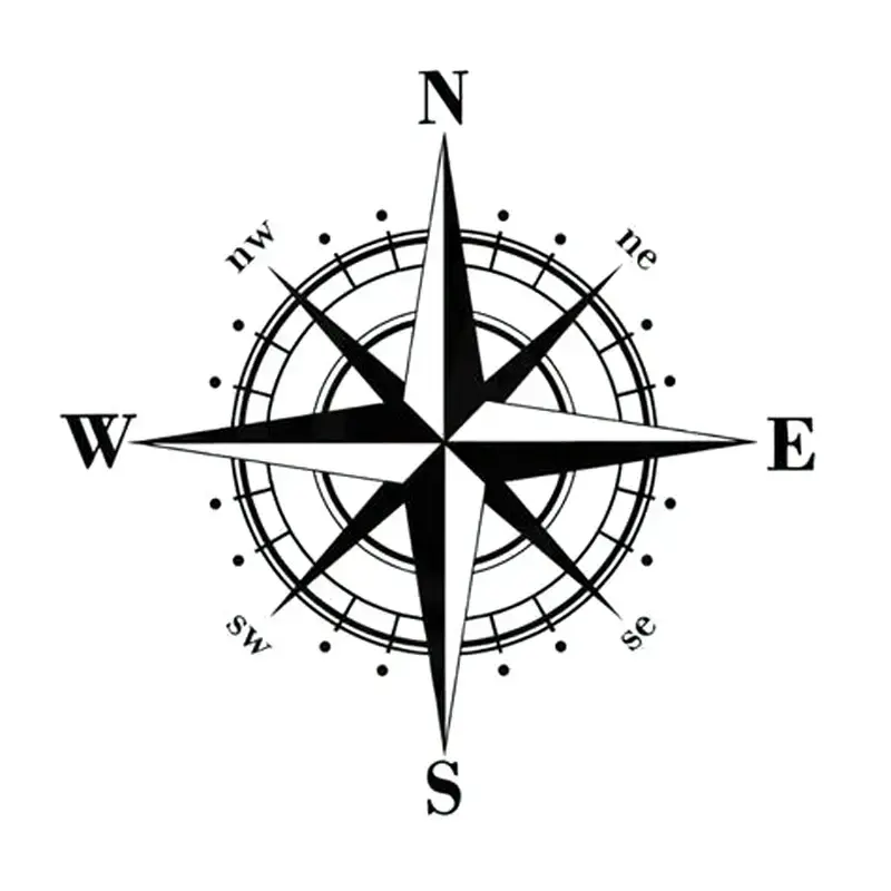 15cm Compass Sticker for Car Stickers Cover Scratches Sunscreen and Waterproof Products Decals Stylish, Personality, Cute, PVC