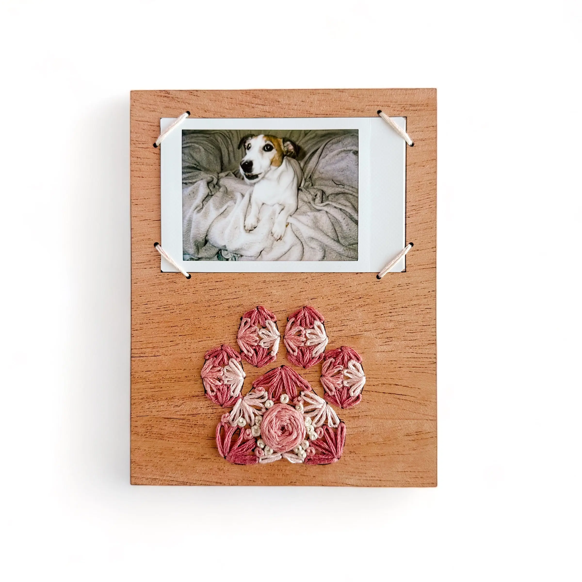 Portrait Pretty Paws Embroidered Instant Photo Frame