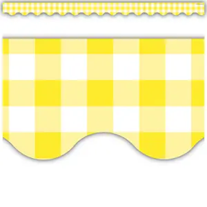 Yellow Gingham Scalloped Border Trim