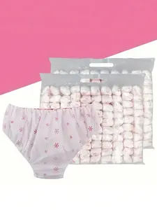 Pure Disposable Women's Underwear, Comfortable and Hygienic, High-Waisted Design, Suitable for Travel, Business Trips, Outdoor Activities