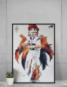 Phoenix Josh Allen 2024 Colorblast 12x17 Poster Buffalo Bills