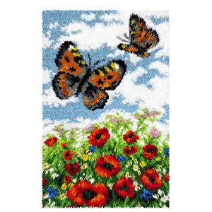 Latch hook rug kit "Meadow with Butterflies" 4252
