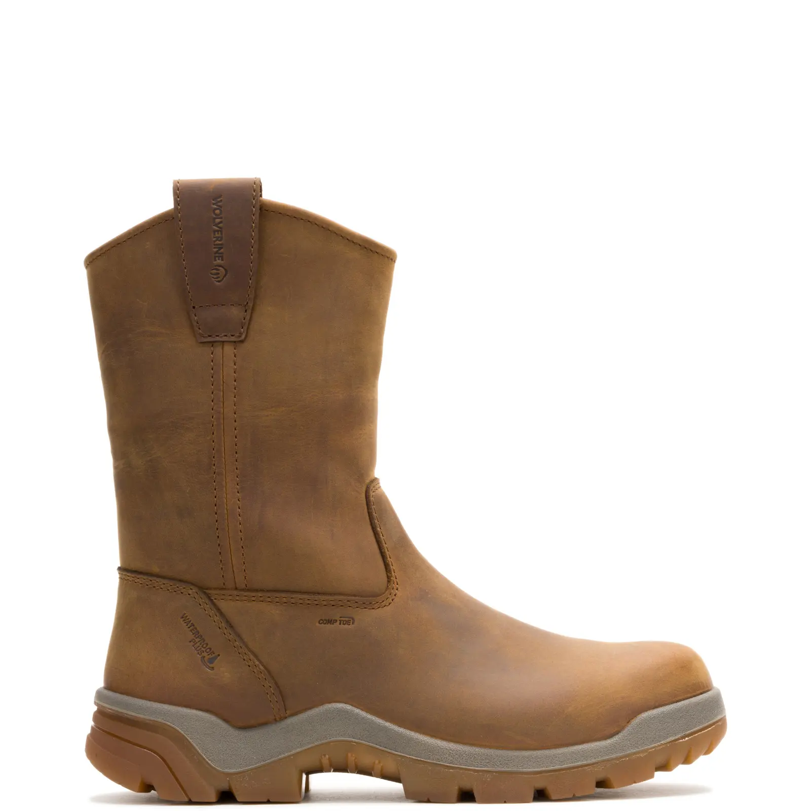 Wolverine Vantage Hyprest WP Composite Toe 10" Mens Brown Work Boots