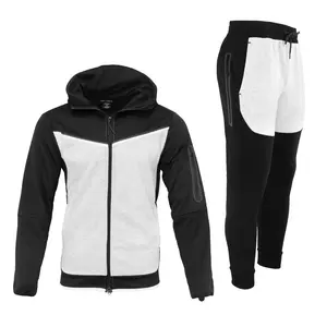 Men's AeroCool Ultra Tech Set Fabric Menswear Stylish Casual Overalls Stretch Suits Long Sleeve Plain Tracksuit Sweatsuit Hoodie two piece   set men two-piece outfit track suit Contrast