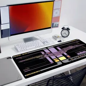 Starship Systems Display Design Mouse Pad, Keyboard Mouse Pad, Rectangle Gaming Mouse Pad, Non-Slip Rubber Base Stitched Edge Desk Pad for Home Office Game Room