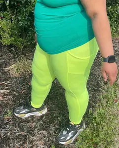 PLUS MICROFIBER POCKET LEGGING | Neon