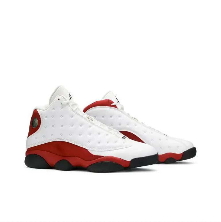 High top leather basketball sneakers white red upper plush ankle lining shock absorbing midsole street style matching outdoor practice unisex casual daily breathable trendy footwear