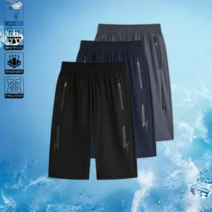 Men's silk high-elasticity fabric shorts joggers  baggy gym fits men's wear shorts Comfortable Sweat Shorts Men's Casual Breathable Shorts quick dry short gym fitness pace breaker shorts