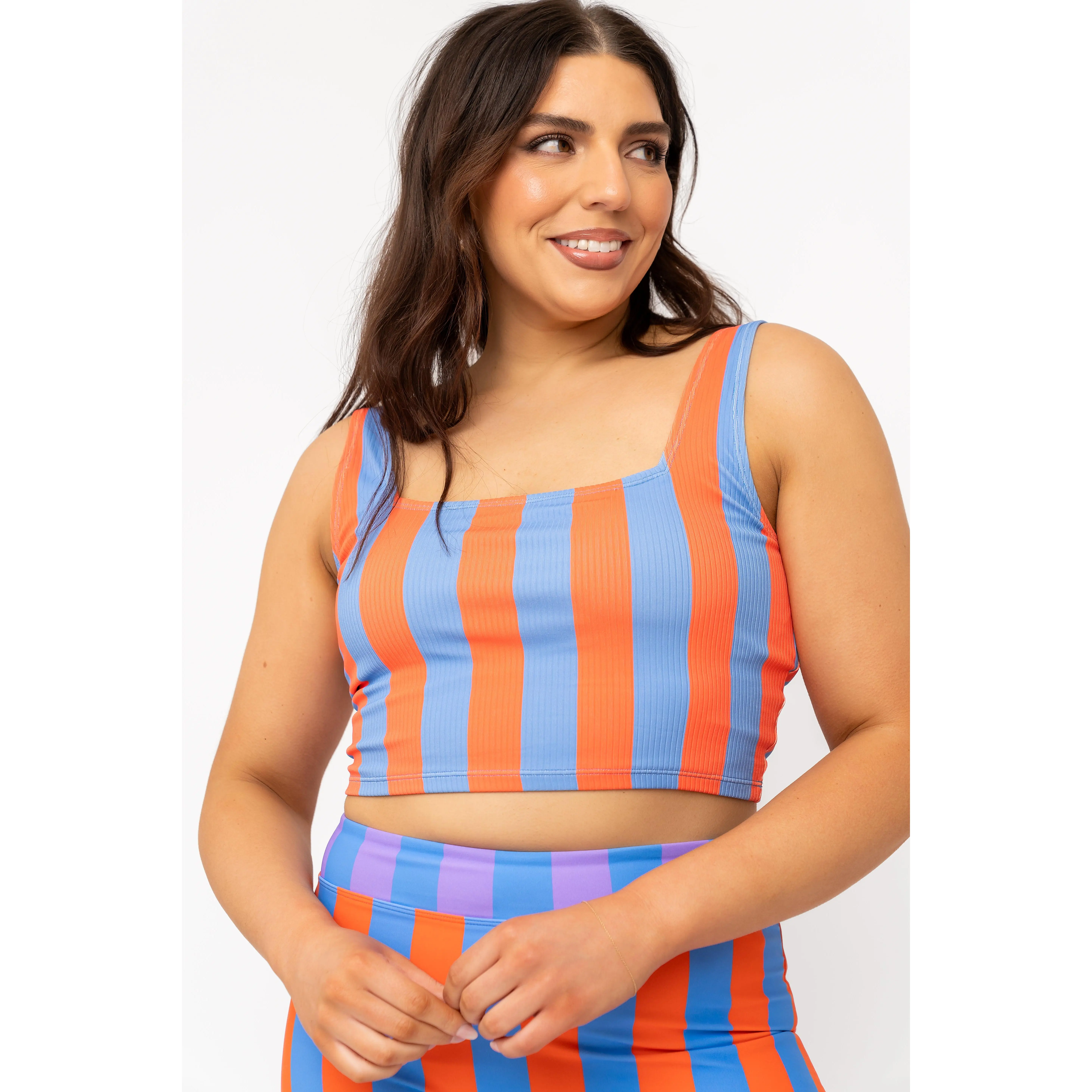 Coast Top | Blue Orange Stripe - Top Only
