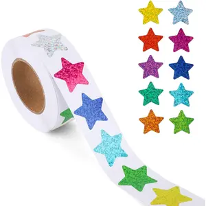 500 count Foil Star Stickers, 1inch Small Star Stickers Roll Colored Self Adhesive Star Stickers for  Teachers Reward Supplies