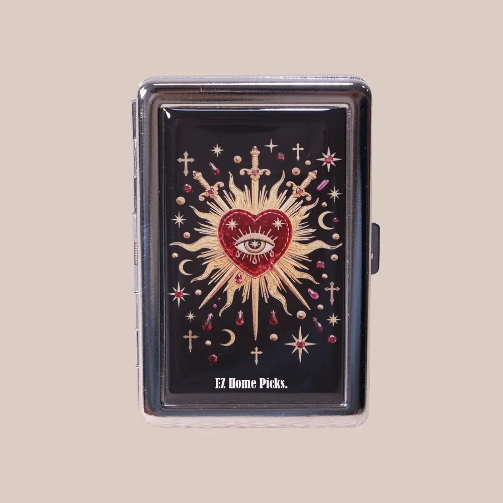 Retro Lightweight RFID Wallet Metal Case - Home Organizer Storage Tin Box for Cigarette Cards, IDs & Small Trinkets