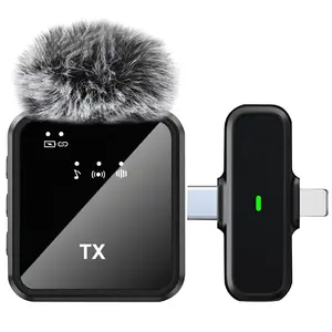 Wireless Lavalier Microphone for iPhone iPad, Typec Lapel Mics, Plug-Play 2.4g, Ultra-Low Delay, Noise Reduction, Video Recording, Podcast, Vlog