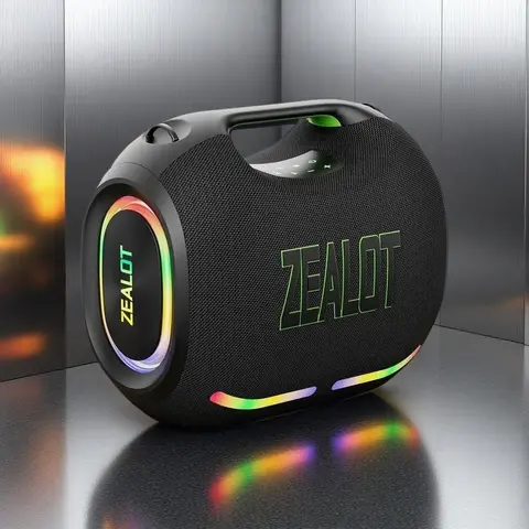 ZEALOT ZE21 Portable BT Stereo Audio Speaker - 330W Deep Bass, 48000mAh Built-in Li-ion Battery, AUX Compatibility, USB-C Cable/Charging, TWS Pairing, ABS, Balanced Armature Driver, Compact Rechargeable with Button Control for Car Trips, Outdoor Devices