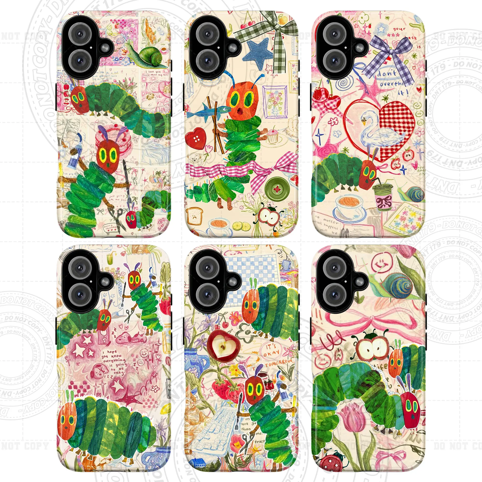 The Very Hungry Caterpillar Phone Case Collection | Whimsical Cute Vintage Aesthetic iPhone 7 8 X XR XS 11 12 13 14 15 Pro Max & Samsung S21 S22 S23 S24 Covers | Colorful Cartoon Protective Cases