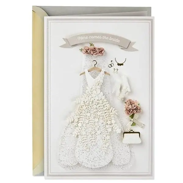 Hallmark Signature Wedding, Bridal Shower, or Engagement Card (Here Comes the Bride)