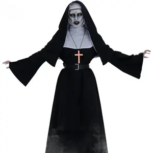 Nun Costume Unisex Horror Nun Costume Plus Size Nun Costume Ladies Black Halloween Costume