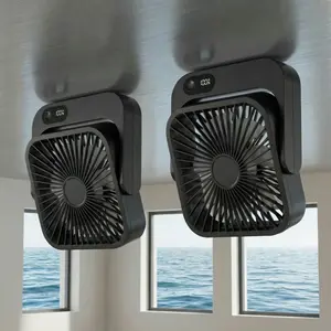 Pack of 2 Cruise Ship Approved Magnetic Fan 4800mAh Rechargeable, 5-Speed Adjustable, Quiet Operation, 5-12 Hour Battery Life, Portable Personal Cooling Fan for Cabin, Travel, Hotel, Office, Desk Use, Compact Design, Cruise Essentials 2026