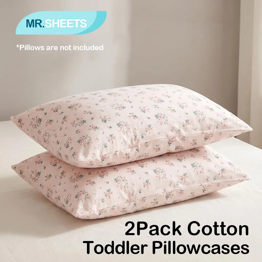 NTBAY 2 Count Kids Pillow Covers - Premium Organic Jersey Knit Cotton, Gentle Breathable Fabric, 13x18" Envelope Close, Cartoon Print for Toddlers' Children’s Room, Home & Travel