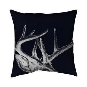 Begin Home Decor 5541-1616-AN474-1 16 x 16 in. Blue Roe Deer Plume Pillow - Home Decor Cushion for Livingroom