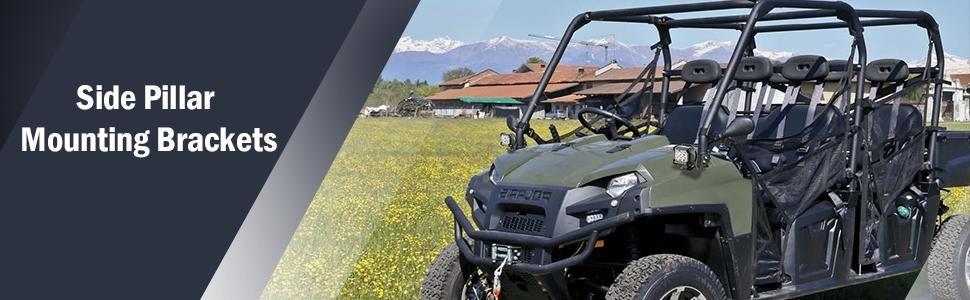 Nilight 2PCS Side Pillar Mounting Brackets LED Metal Mounting Brackets for UTV Off Road 2014-2018 Polaris RZR XP 1000 RZR 900, 2 Years Warranty (90045B) Black