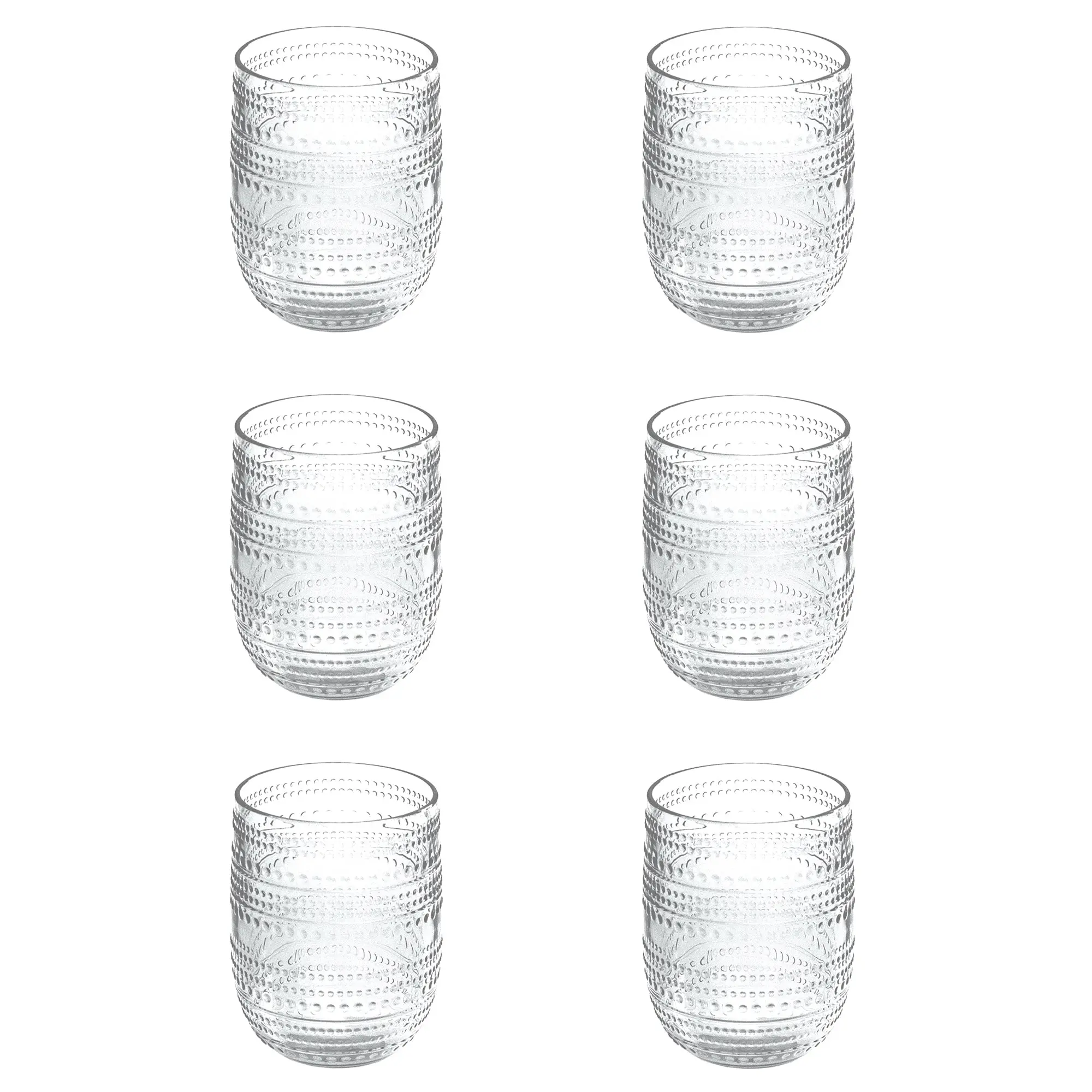 Beaded Stemless Indoor/Outdoor Acrylic Tumbler, Set of 6