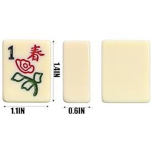 Cedilis Chinese Mahjong Game Set with 146 Large Tiles(1.4", Ivory), 2 Dice and Red Carrying Case for Chinese Style Game, Family Gathering Cedilis Chinese Mahjong Game Set with 146 Large Tiles(1.4", Ivory), 2 Dice and Red Carrying Case for Chinese Style Game, Family Gathering