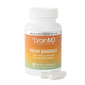 BrainMD - Peak Energy Capsules - Fast-Acting, Sustained Focus and Performance - 30 capsule Fitness Supplement