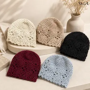 Crochet Beanie Hat Hollow Out Summer Lightweight Multiple Colors for Women Girls Daily Casual Wear Gift