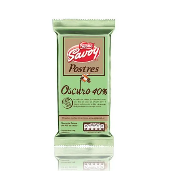 Savoy Chocolate for Desserts 40% Cocoa - Chocolate para Postres 40% Cacao 200g