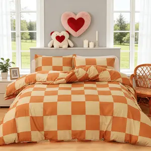 Classic Plaid Bedding Set, Soft Comfortable Fabric, Bedroom Guest Room Use, 1 Duvet Cover + 2 Pillowcases, No Insert Birthday Gift, All Seasons