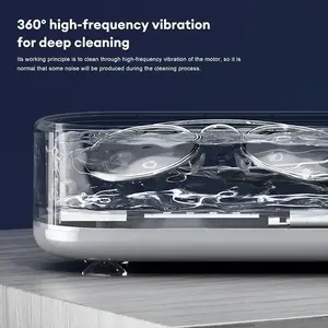 Jewelry Vibration Non-Ultrasonic Cleaner with Digital Display Wireless Portable Cleaner Eyeglasses Rings Earrings Cleaner