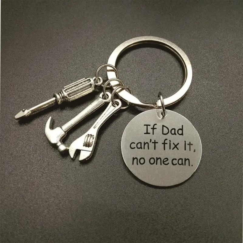 1pc If Grandpa Can't Fix It, No One Can - Keychain for Grandpa Dad Mechanic Grandpa or Dad Daddy Keyring Gift for Dad