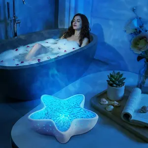 Starfish Projector Lamp ,Northern Lights Projector, Ocean Wave Shower Light Projector Light for Bathroom Classroom, Galaxy Night Light for Kids Dorm Decor, Cute Room Decor Aesthetic(White)