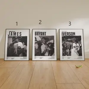 Basketball Trio, Lebron James, Kobe Bryant, Allen Iverson And Surprise Player Poster