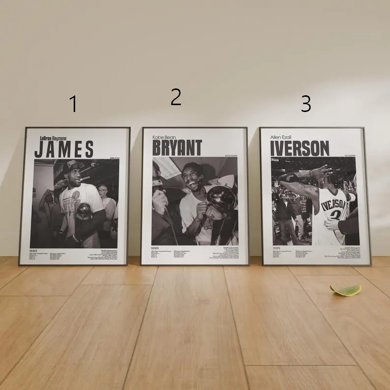 Basketball Trio, Lebron James, Kobe Bryant, Allen Iverson And Surprise Player Poster