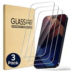 3 Pack suitable for iPhone 17 Pro Max Screen Protector, Case Friendly, Scratch Resistance, Bubble-Free, 9H Full Coverage Tempered Glass Screen Protector suitable for iPhone 17