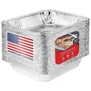 Aluminum Pans 9x13 Disposable Foil Pans (30 Pack) - Half Size Steam Table Deep Pans - Tin Foil Pans Great for Cooking, Heating, Storing, Prepping Food