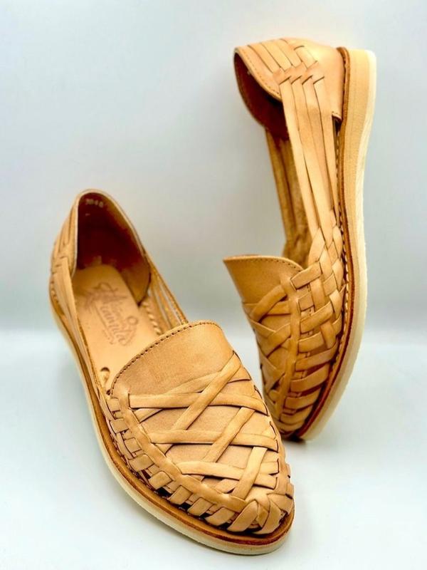 Mexican Huarache leather Sandal Boho- Hippie Vintage Mexican Style- handwoven leather shoes