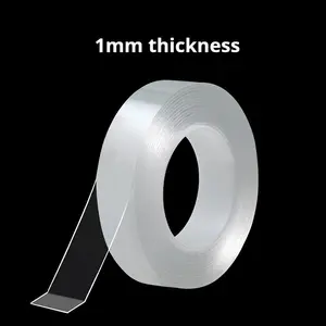 Double Sided Nano Tape | 30mm*5m*1mm Strong Mounting Tape | Heavy Duty Gel Tape | Washable No Residue Transparent Tape for Home Office