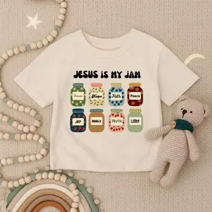 Jesus Is My Jam Toddler Shirt, Cute Christian Infant Shirt, Faith Kids Outfit, Bible Verse Baby Gift, Religious Fall Shirt, God Church Tee