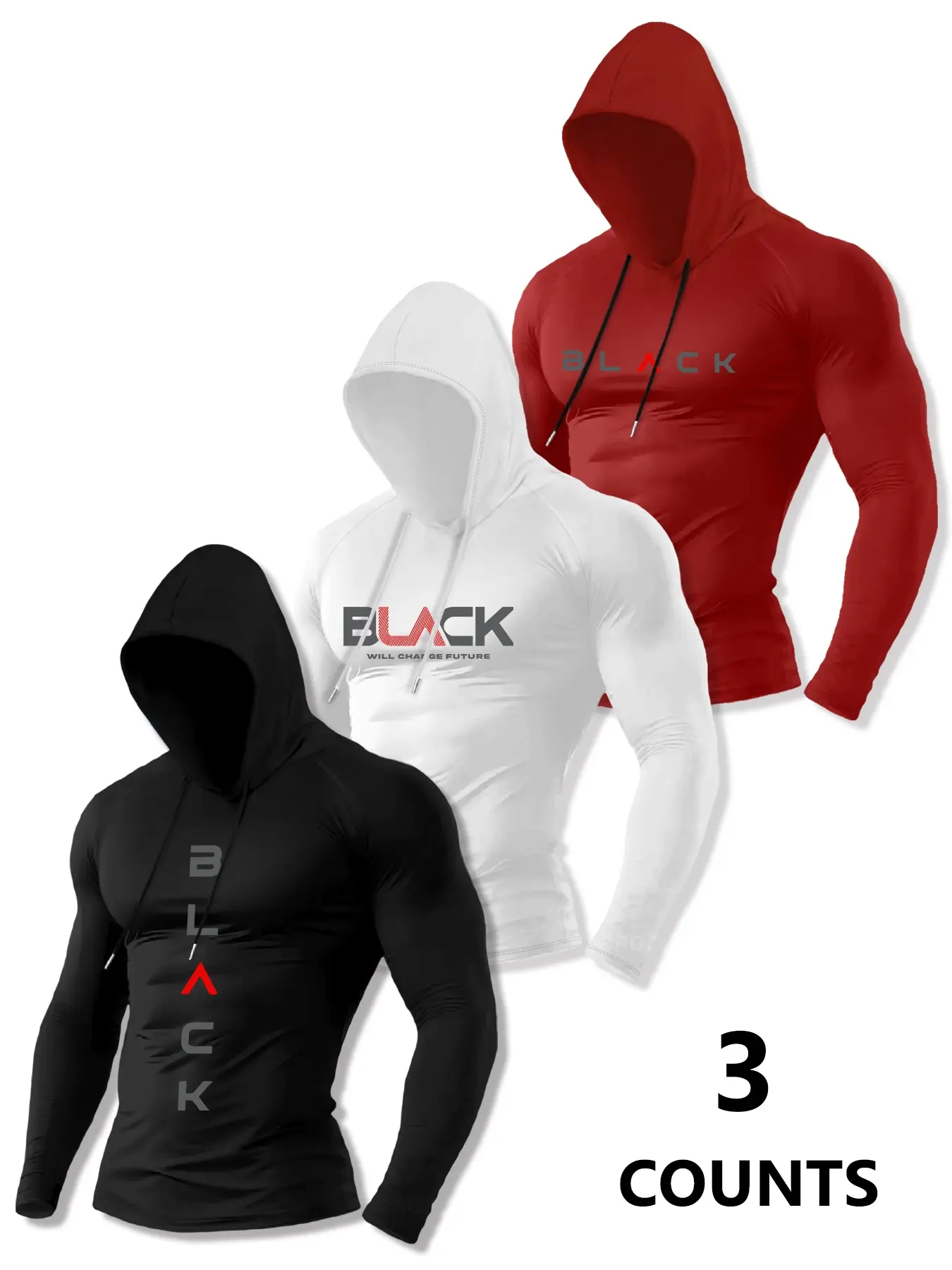 Men's Casual Hooded Long Sleeve Fitted T-Shirt Set, Comfortable Breathable Fabric, Spring Fashion, Letter Print Design, Available in Multiple Colors, Tops, Casual Comfy Streetwear, Casual Sporty Hoodies