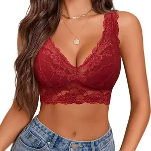 Avidlove Bralettes for Women Lace Bra Non Padded Longline Bralette Deep V Triangle Everyday Lingerie Bras SpringStatements