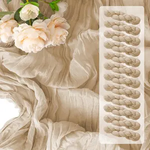 12 Pack Beige Table Runner 10FT Cheesecloth Table Runner 21 x 120 inch Boho Gauze Cheese Cloth Table Runner Rustic Sheer Table Runner for Party Wedding Bridal  Shower Birthday Table Decor
