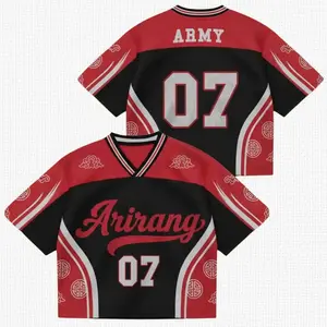 Custom Kpop Music Word Tour Jersey, Kpop Merch for Fan, Personalized World Tour Crop-top Hanbok Style Mesh Jersey, 2026 Concert Outfit for Army