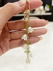 Lily of the Valley Bag Charm, Multiple Colors, Simple & Versatile, Light Luxury, Elegant, Free Suspension, Gift for Friends/birthday, Stylish Playful Charm