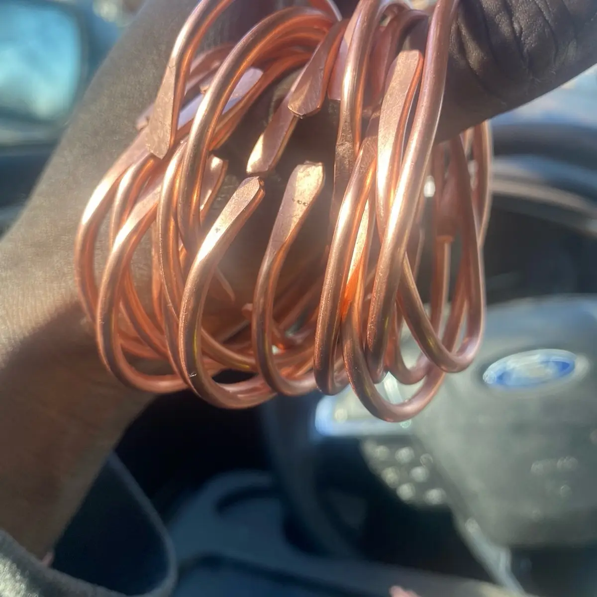 1 Handmade copper bangle (you only get 1 for $4.44) Pic has multiple bangles so that you can see the quality of my craftsmanship