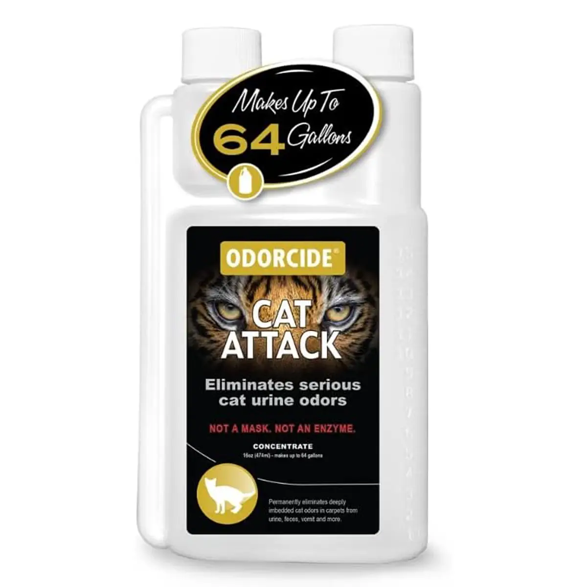 Odorcide Cat Attack Concentrate Odor Eliminator - Cat Odor Remover for Carpet & Upholstery-Cat Urine Remover for Litter Box - 16 oz and Gallon