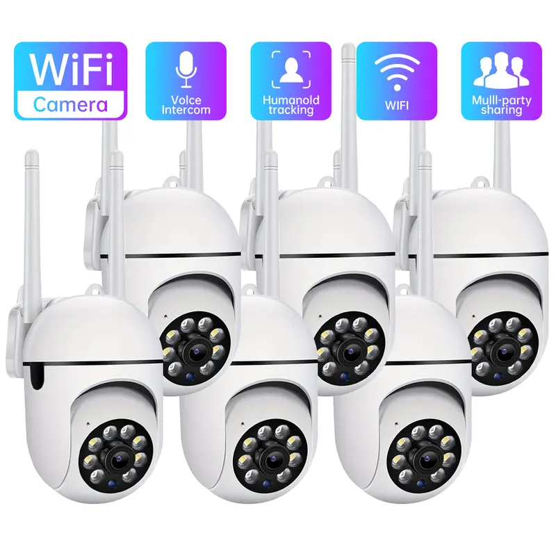 【JOOAN 1080P FHD Home Smart 2.4G WiFi Security Camera】Color night vision, Bluetooth/WiFi, 360° PTZ, Motion Detection, Two-Way Audio, 24/7 Live View, Home Pet Monitor