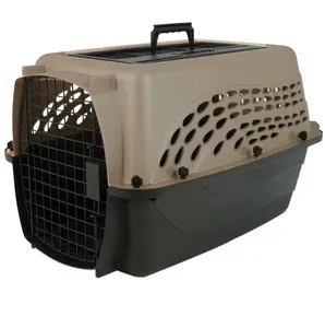 Petmate Dog and Cat Kennel E-Z Load Two Door Pet Carrier, 24 in, Durable Plastic and Steel Travel Crate with Secure Front and Top Access Doors for Small Dogs, Cats, Vet Visits, Airline Travel and Everyday Transport